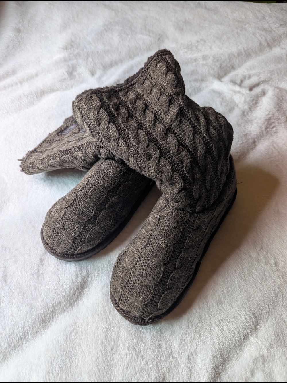 Muk Luks Women's Cable Knit Button Moccasins - Brown - Picture 5 of 6